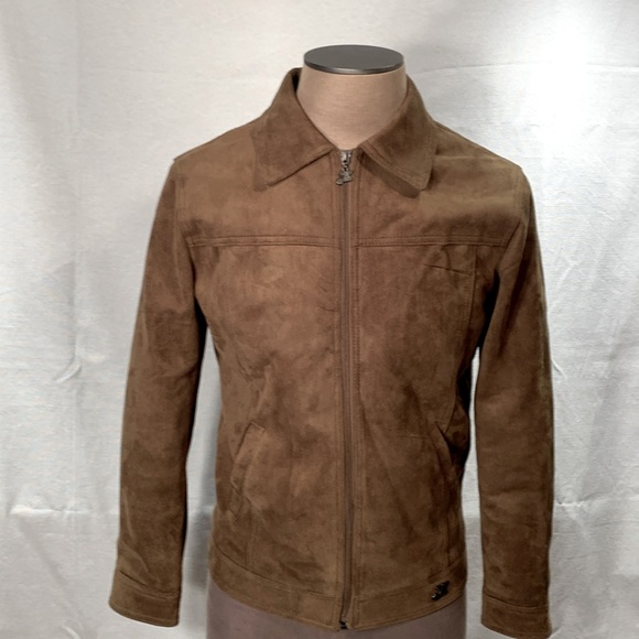 Italian Suede GA Milano lined brown jacket Size Small - Picture 1 of 9